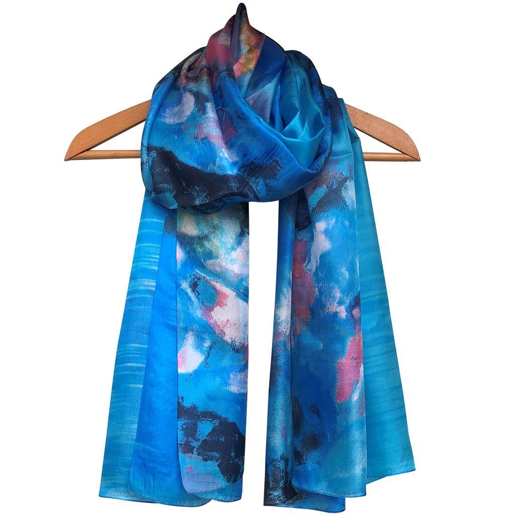 Large 'azure' Pure Silk Scarf By Wonderland Boutique ...