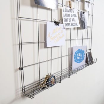Steel Mesh Wire Noticeboard With Shelf, 2 of 4