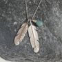 Feather Silver Jewellery Necklace And Earring Set, thumbnail 3 of 4