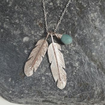 Feather Silver Jewellery Necklace And Earring Set, 3 of 4