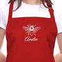 Personalised Bee Apron In Red, thumbnail 3 of 4