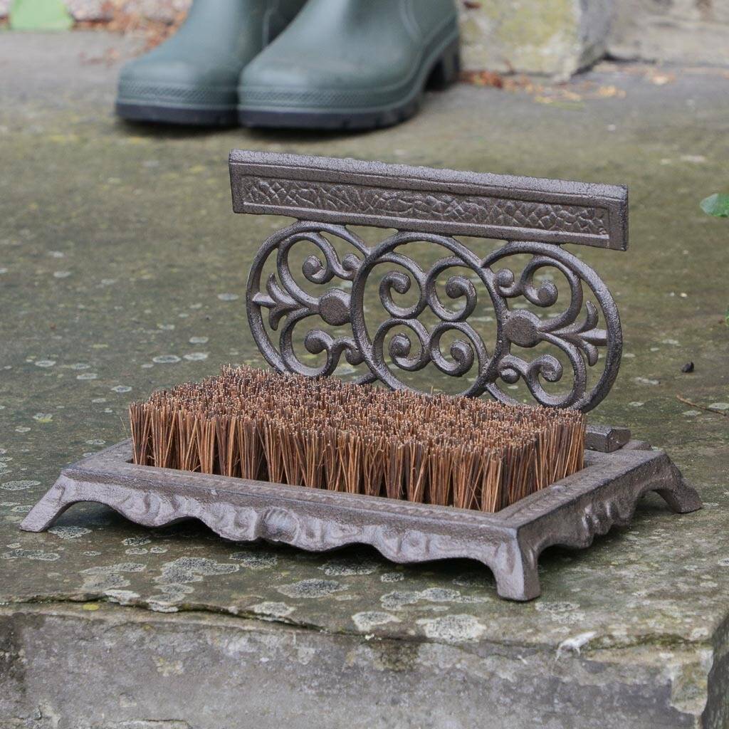 Cast Iron Autumn Garden Boot Brush And Scraper By Dibor