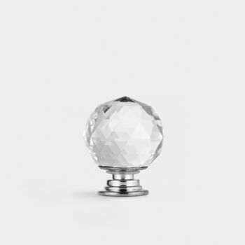 Clear Faceted Chrome Crystal Glass Cupboard Door Knob, 4 of 9
