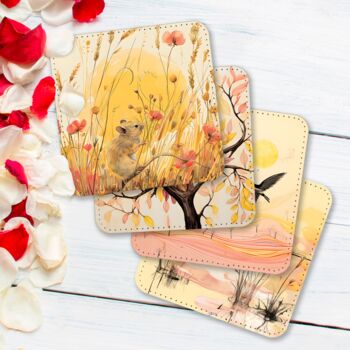 Whimsical Wildlife Set Of Four Pu Leather Coasters, 4 of 8