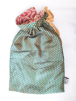Large Sari Gift Pouches, Reusable, Handmade, 10 of 11