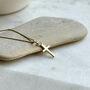 Mini Cross Necklace In 14ct Gold, thumbnail 2 of 5