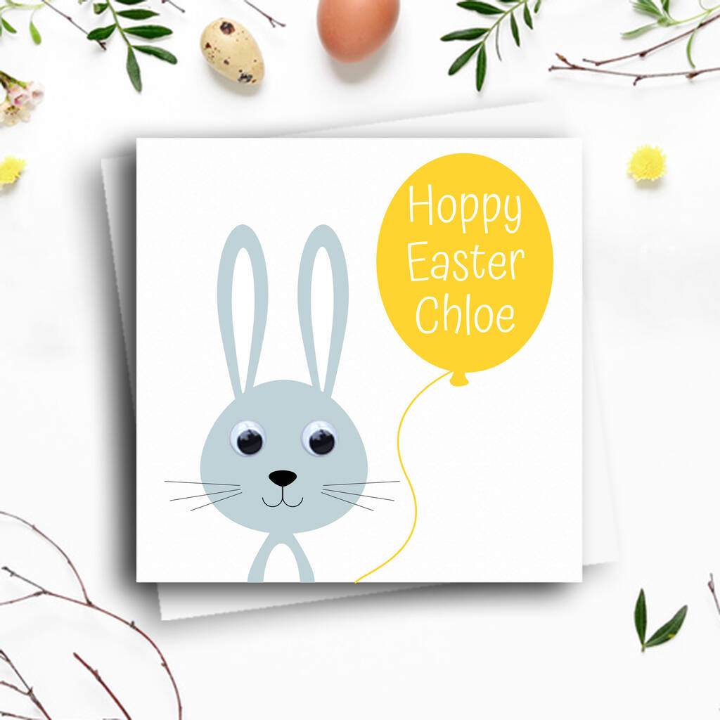 Personalised Hoppy Easter Bunny Card, 1 of 5