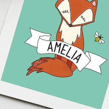 Personalised Fox Nursery Print, 2 of 2
