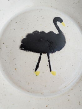Handmade Ceramic Black Swan Pastel Plate, 5 of 7