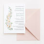 Wedding Invitation Pastel Green And White Floral, thumbnail 4 of 6
