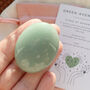 Green Aventurine Palm Stone Gift With Pouch And Card, thumbnail 1 of 4