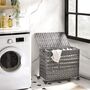 Handwoven Laundry Basket Rattan Clothes Hamper Bins, thumbnail 2 of 7