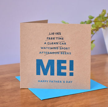 'Me' Funny Father's Day Card For Dad, 2 of 2