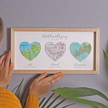 Your Story Personalised Map Heart Couples Gift, 5 of 7