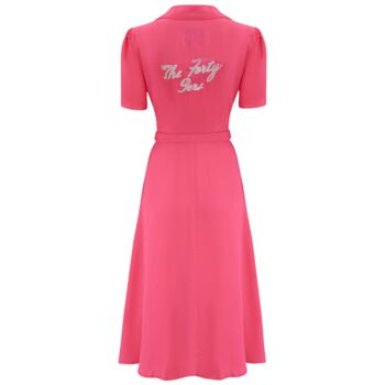 Ethel 49ers Dress In Raspberry Vintage 1940s Style, 2 of 4