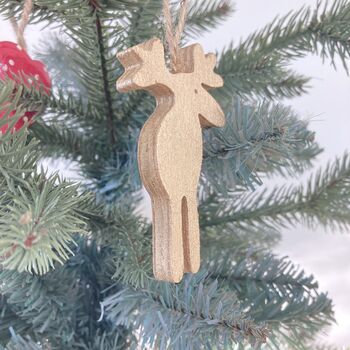 Gold Reindeer Hanging Christmas Decoration, 2 of 2