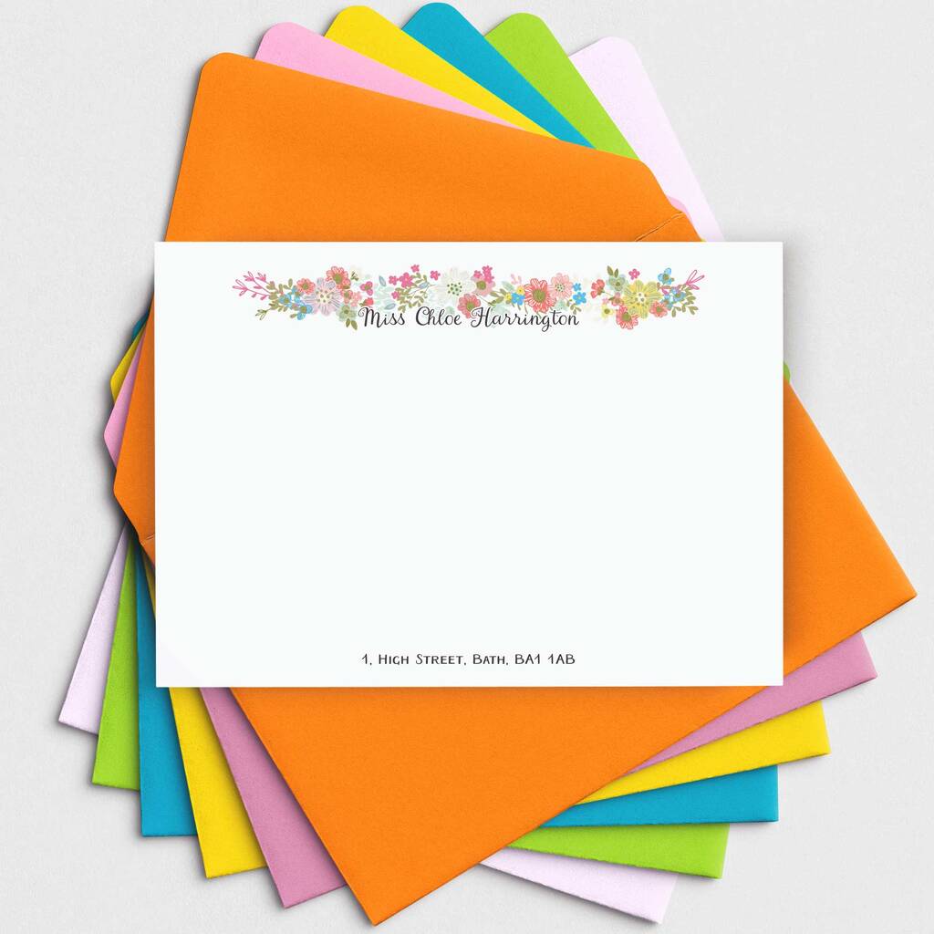 Floral Note Cards With Coloured Envelopes, 1 of 2