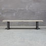 Trafalgar Reclaimed Wood Bench With Square Steel Frame, thumbnail 3 of 5
