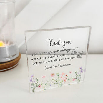 Personalised Thank You Acrylic Block Gift For Teachers, 3 of 5