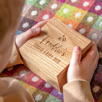 Personalised Oak Tooth Fairy Box, 2 of 6