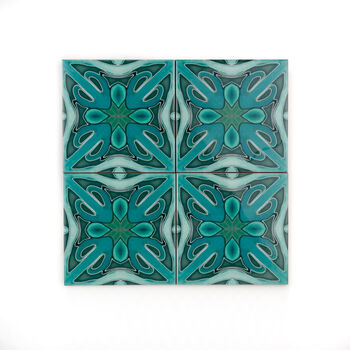 'Malachite Twining' Green Blue Kitchen Tile, 6 of 7
