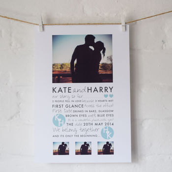 Personalised Photo Love Story Valentines Print, 2 of 3