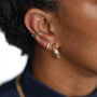 Large Gold Vermeil Plated Leaf Hoop Earrings, thumbnail 2 of 8