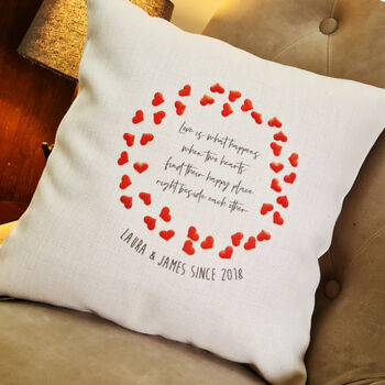 Valentines Love Hearts Cushion Couple/Anniversary, 4 of 4
