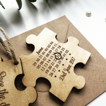Jigsaw Wooden Save The Date, 3 of 4
