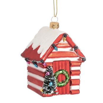 Personalised Red Beach Hut Bauble, 4 of 5