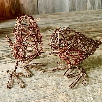 Set Of Two Copper Wire Robins Ltzaf061, 8 of 11