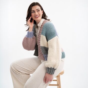 Hannah Chunky Cardigan Easy Knitting Kit, 3 of 11