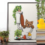 Yorkshire Terrier In Toilet, Funny Dog Bathroom Art, thumbnail 1 of 7