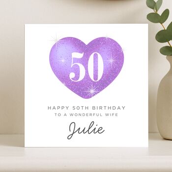 50th Birthday Card For Wonderful Wife, 7 of 8
