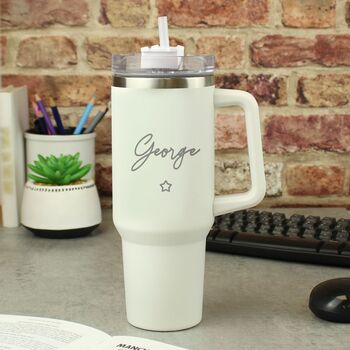 Personalised Star 40oz White Travel Cup, 2 of 2