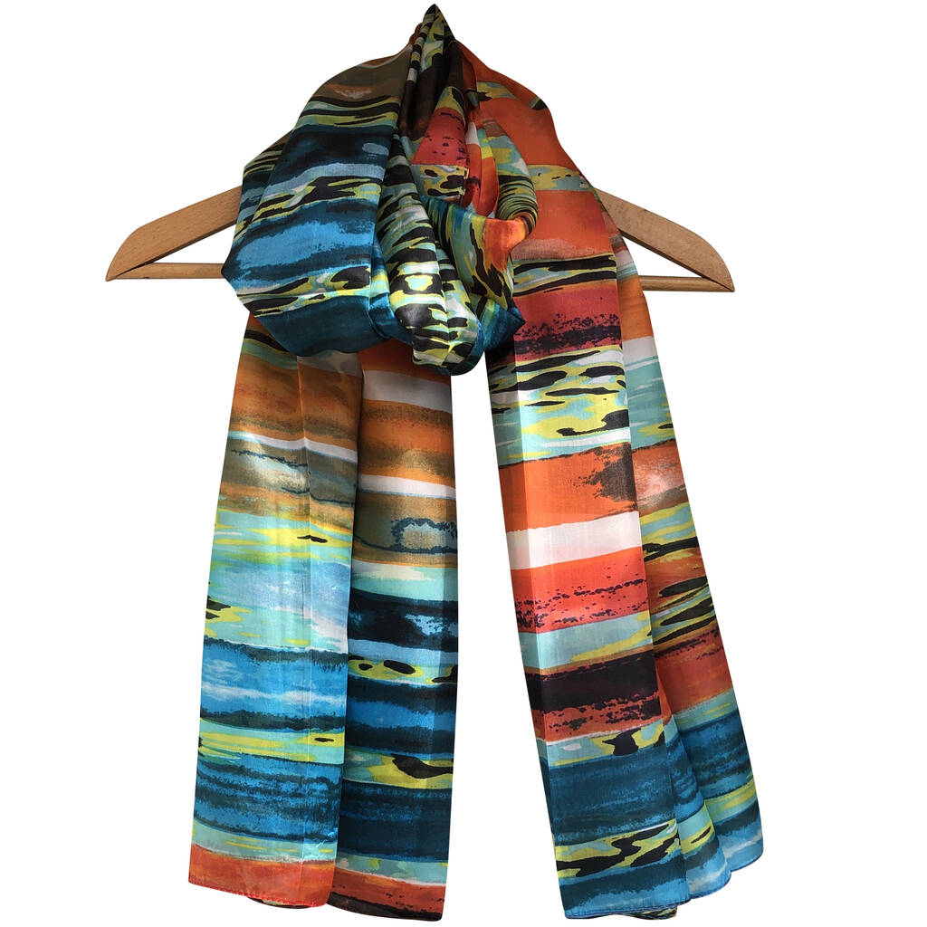 Large 'Sundown' Pure Silk Scarf By Wonderland Boutique ...