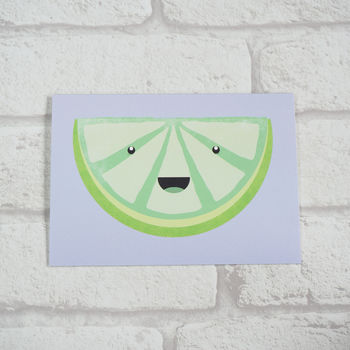 Cute Lime Slice Greeting Card, 2 of 5