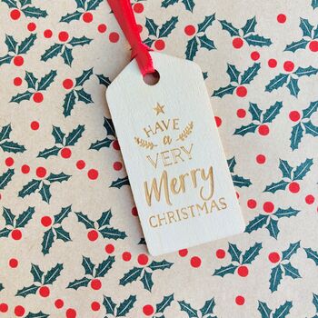 Merry Christmas Wooden Gift Tag, 2 of 3