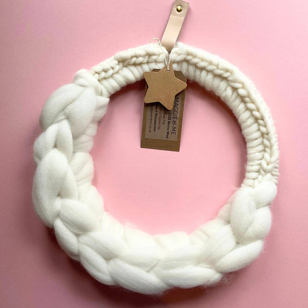 Natural Pure Wool Christmas Wreath, 1 of 1