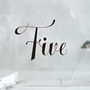 Wedding Table Number In Clear Acrylic Hexagon Shape, thumbnail 5 of 7