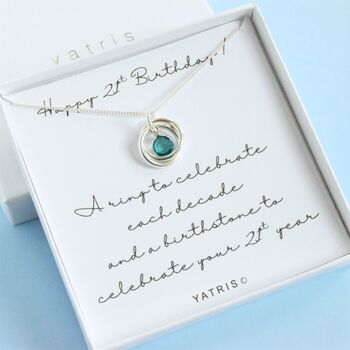 21st Birthday Necklace With Birthstone, 2 of 4