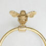 Brass Bee Bathroom Towel Ring With Bee Brass, thumbnail 3 of 3