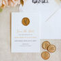 Gold Splendour Wedding Save The Date Cards, thumbnail 2 of 6