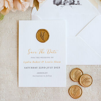 Gold Splendour Wedding Save The Date Cards, 2 of 6
