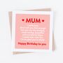 Birthday Card For Wonderful Mum, Mam Or Mom, thumbnail 1 of 3