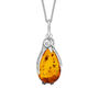 Sterling Silver Baltic Amber Penguin Necklace, thumbnail 2 of 9