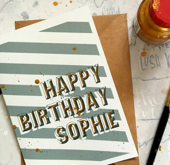 Personalised Gold Detail Birthday Card, 2 of 5