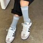 Blue Grey Boyfriend Socks, thumbnail 1 of 4