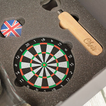 Personalised Bullseye Darts Pint Glass With Flights Gift Set, 4 of 8