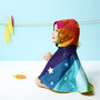 Personalised Baby Super Hero Cape And Bonnet Set, thumbnail 1 of 8